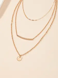 Yellow Chimes Gold-Plated Layered Necklace