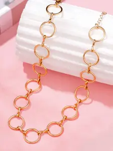 Yellow Chimes Gold-Plated Geometric Circle Necklace