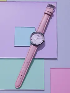 Sonata Women Poze Embellished Dial & Straps Analogue Watch SP80084SL01W