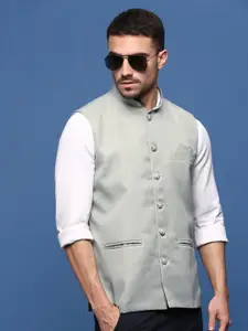 SHOWOFF Woven Slim-Fit Nehru Jackets