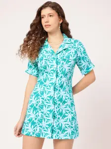 DressBerry Printed Mini Shirt Dress