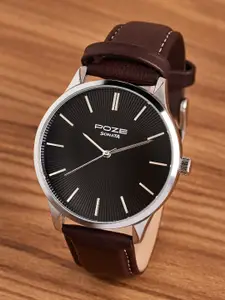 Sonata Men Dial & Leather Straps Analogue Watch SP70046SL01W