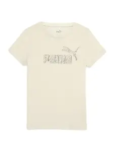 Puma Girls ANIMAL Graphic Brand Logo Pure Cotton T-shirt