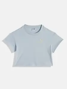 Puma Girls Brand Logo Printed Better Classics Pure Cotton Relaxed Fit Cropped T-shirt