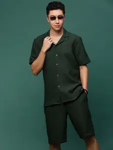 SHOWOFF Cuban Collar Shirt With Shorts