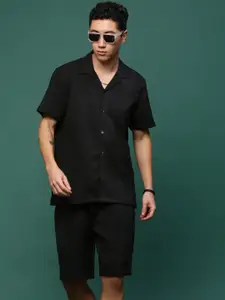 SHOWOFF Cuban Collar Shirt With Shorts