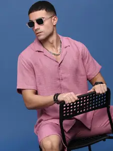 SHOWOFF Self-Design Cuban Collar Shirt & Shorts