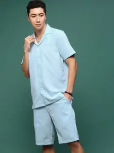 SHOWOFF Self-Design Cuban Collar Shirt & Shorts