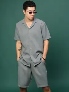 SHOWOFF Self-Design Cuban Collar Shirt & Shorts