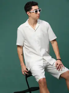 SHOWOFF Self-Design Cuban Collar Shirt & Shorts