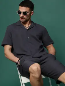 SHOWOFF Self-Design Cuban Collar Shirt & Shorts