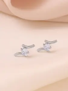 Yellow Chimes Rhodium Plated Crystal Studs