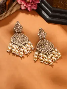 Yellow Chimes Gold-Plated Kundan Drop Earrings