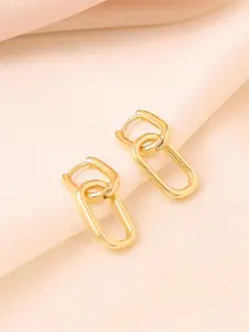 Yellow Chimes Gold-Plated Link Chain Drop Earrings