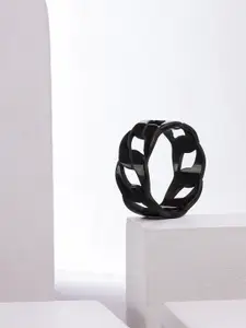 Yellow Chimes Men Stainless Steel Link Chain Band Style Finger Ring