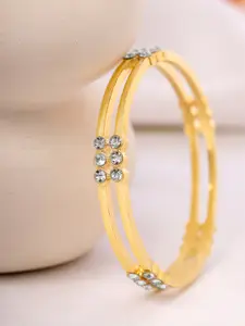 Yellow Chimes Gold-Plated Stones Studded Bangle