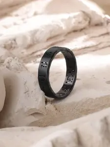 Yellow Chimes Men Stainless Steel Buddism Prayer Band Style Finger Ring