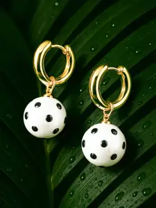 Rubans 18K Gold-Plated Polka Dot Sphere Drop Earrings