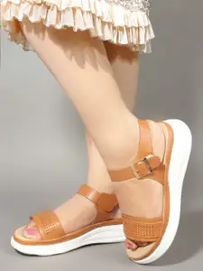 Carlton London Flatform Heel Sandals with Lacer Cuts