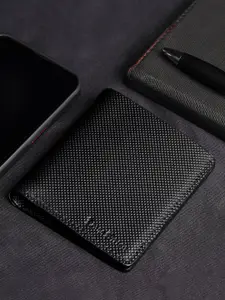 LOUIS STITCH Men Handcrafted Textured Book Shape Leather Two Fold Wallet