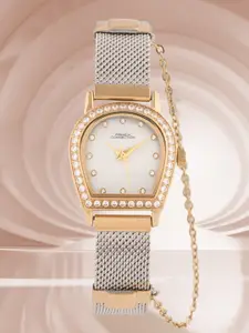 French Connection Women Embellished Dial & Stainless Steel Bracelet Straps Analogue Watch