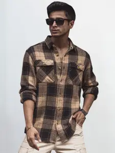 Powerlook Men Tartan Checks Opaque Checked Casual Shirt