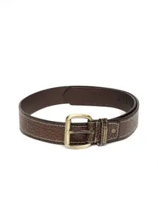 Woodland Men Textured Leather Belt
