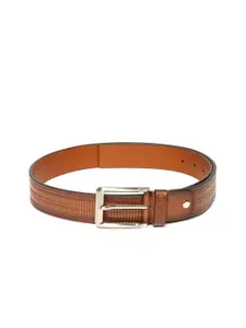 Woodland Men Textured Leather Belt