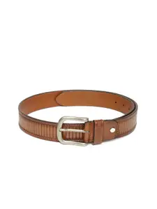 Woodland Men Textured Leather Belt