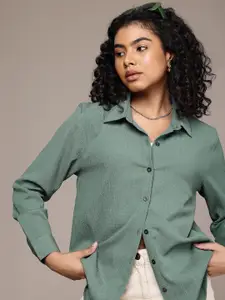 The Roadster Life Co. Self Design Textured Opaque Casual Shirt