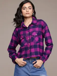 The Roadster Lifestyle Co. Checked Flannel Pure Cotton Casual Shirt