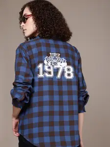 The Roadster Life Co. Buffalo Checks Drop-Shoulder Sleeves Relaxed Fit Casual Shirt