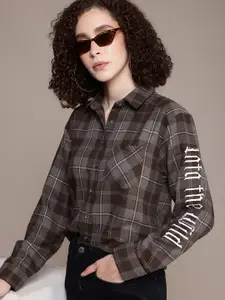 The Roadster Life Co. Checked Drop-Shoulder Sleeves Relaxed Fit Casual Shirt