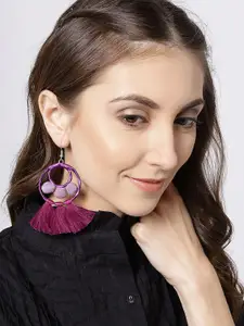 Blueberry Purple Tasselled Drop Earrings
