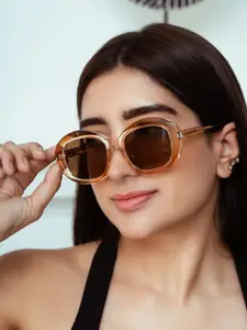 HAMILTANO WINSTON Women Orange Oval Sunglasses with UV Protected Lens