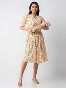 MeeMee Print Maternity Fit & Flare Maxi Dress