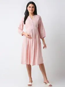 MeeMee Print Maternity Fit & Flare Maxi Dress