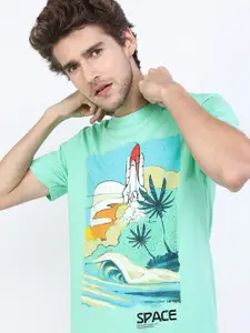 HIGHLANDER Men Printed Slim Fit T-shirt