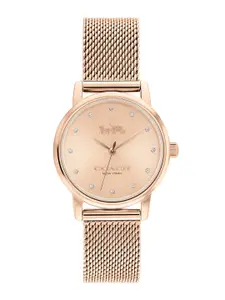 Coach Women Grand Embellished Dial & Bracelet Style Straps Analogue Watch 14503745