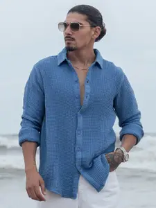 Powerlook Men Micro Checks Opaque Casual Shirt