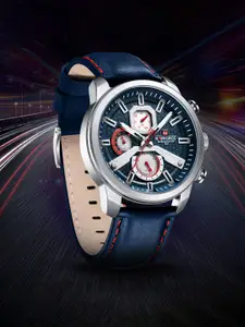 Naviforce Men Brass Printed Dial & Leather Straps Analogue Chronograph Watch NF9211L SBEBE