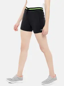 Sweet Dreams Women Black Solid Regular Fit Sports Shorts