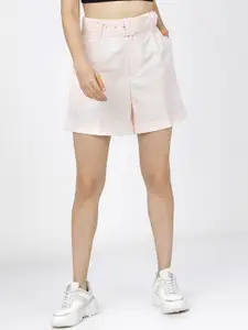 Tokyo Talkies Women Solid Slim Fit High-Rise Shorts