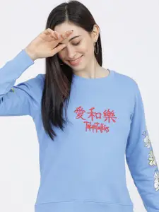 Tokyo Talkies Women Embroidered Sweatshirt