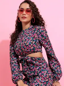 Tokyo Talkies Floral Print A-Line Mini Dress