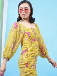 Tokyo Talkies Women Floral Printed Mini Bodycon Dress