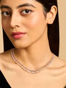 Kushal's Fashion Jewellery Gold-Plated Copper Cubic Zirconia Necklace