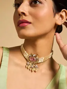 Kushal's Fashion Jewellery Kundan Studded Layered Necklace