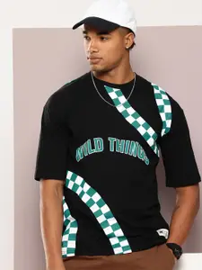 Kook N Keech Typography Printed Drop-Shoulder Sleeves Oversized T-shirt