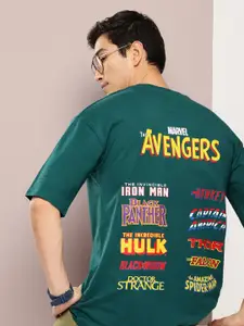 Kook N Keech Marvel Typography Printed Drop-Shoulder Sleeves Pure Cotton Oversized T-shirt